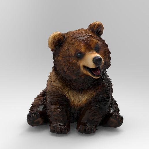 1/32 Scale Sitting Baby Bear - Cute Wildlife Cub Figure for Slot Car Diorama, Forest Scene & Miniature Display