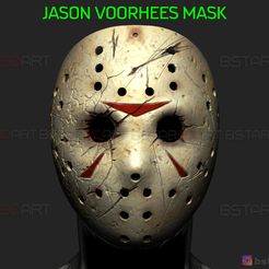 001.jpg Archivo STL Máscara de Jason Voorhees - Película del viernes 13 2019 - Máscara de Halloween de terror modelo de impresión 3D・Diseño para descargar y imprimir en 3D