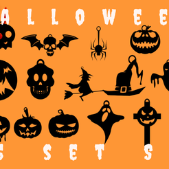 Halloween.png Fichier STL Boucles d'oreilles Halloween, porte-clés 15/set・Objet pour impression 3D à télécharger