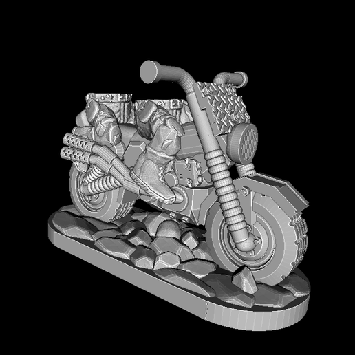 Biker-Cavalry-2x-rider.png STL file Motorcycle Bottoms for Kitbashing・Model to download and 3D print, Ellie_Valkyrie