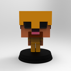 untitled.636.png Archivo STL MINECRAFT - STEVE WITH ARMOR - FUNKO POP・Diseño imprimible en 3D para descargar
