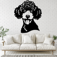 Poodle4x.png Poodle Head 2D Wall Art/Window Art