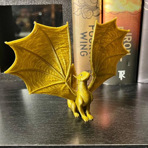 il_1588xN.6744661935_5s6o-1.jpg Golden Dragon Hatchling Figure Bookshelf Decor