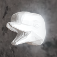 low-poly-head-1.png Beluga whale low poly head wall mount STL