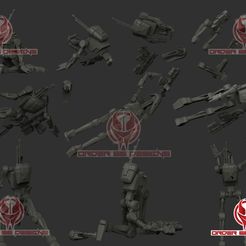 Destroyed-droids-Back-Inked1.jpg Archivo 3D Bajas de droides de batalla muertos - Escala Legión・Design para impresora 3D para descargar