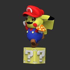 1p.jpg STL file pikachu mario, key ring or figure・3D printing idea to download
