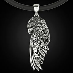 Raven-wing-pendant-Update-5.jpg STL file Raven wing pendant・Model to download and 3D print