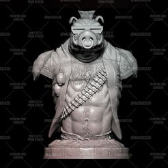 1.jpg Fichier STL Fan Art Bebop From TMNT - Bust・Design à télécharger et à imprimer en 3D