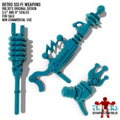 RBL3D_scifi_retro_weapons0.jpg Fichier OBJ Armes de science-fiction rétro 3 packs (Compatible Motu)・Design à télécharger et à imprimer en 3D