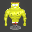 2.png 3D-Datei Muscle Spongebob meme sculpture 3D print・Design für den 3D-Druck zum Herunterladen