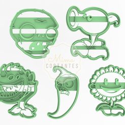 untitled.190.jpg STL-Datei Cookie Cutter Kit Plants vs Zombies・3D-druckbares Design zum Herunterladen, Romanlsola