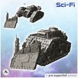 1-PREM-WB-VE-V14.jpg Ork tank with large front blade and armored cab (14) - Future Sci-Fi SF Post apocalyptic Tabletop Scifi Wargaming Planetary exploration RPG Terrain