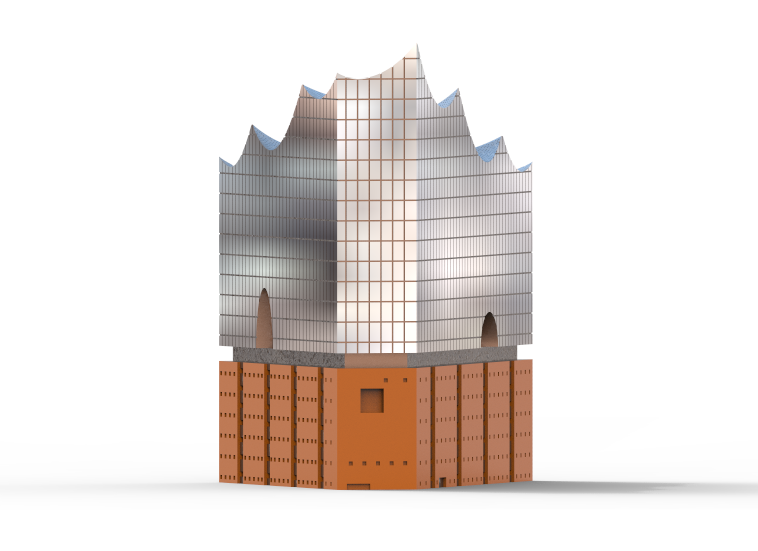 Building (2).png STL file Elbphilharmonie Hamburg・3D printer design to download, farhadino