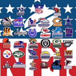 1x1.jpg 3D file NFL all LOGOS Printable an Renderable・3D printing model to download