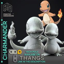Eg aa ae OBSESSION CHARMANDER’ (eo 2) et ixe\ ae AVAILABE ON age THANGS LINK IN THE DESCRIPTION Charmander - Pokemon - Low Poly Fan Art