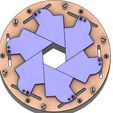mechanical iris-hexagon cutout 4.jpg STL-Datei Gleitende mechanische Blende - Sechskantausschnitt・3D-druckbare Vorlage zum herunterladen
