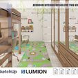 Bedroom-Interior-Design-for-two-kids-3.jpg Bedroom Interior Design for kids with built-in study table