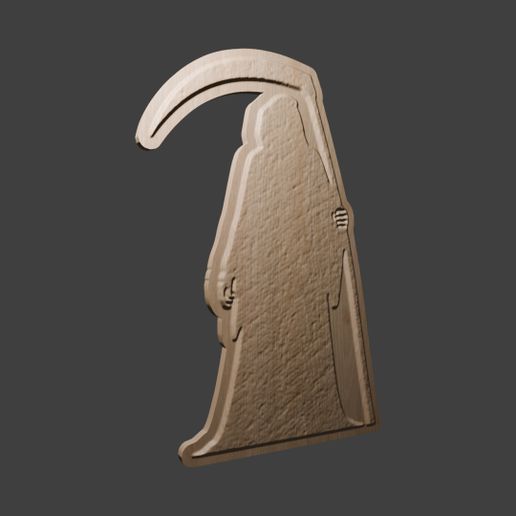 Grim Reaper Scythe Halloween Series 3D Relief Wall Art STL Model for CNC & 3D Printing
