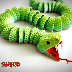 flexi-snake.jpg STL-Datei Gelenkige Schlange (Druck an Ort und Stelle)・3D-druckbares Modell zum Herunterladen