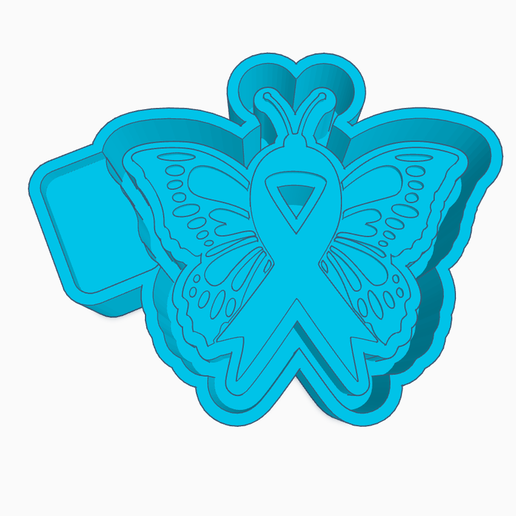 STL file Butterfly Cancer Ribbon Freshie Housing 🦋 ・3D printing ...