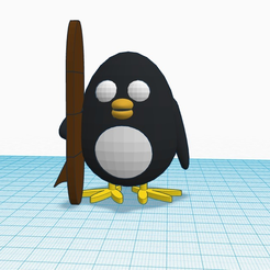 Penguin.png Free 3D file Wannabe Surfer Penguin WTF the global warming dude?・Template to download and 3D print