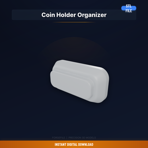 Coin Change Holder For Car, Fits In Console, Sorted Coin - 3D Printable STL File