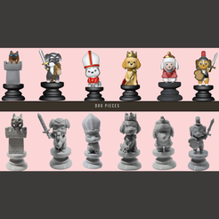 2.png Fichier 3D Pièces d'échecs pour chiens・Design pour imprimante 3D à télécharger, Usagipan3DStudios