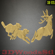1.png wolves attack deer stl,3D stl model relief wall decor, CNC Router Engraver, Artcam, Aspire, CNC files