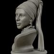 07.jpg Girl with a Pearl Earring 3D Portrait Sculpture