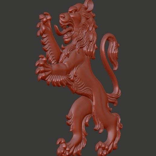 🐻 Heraldic rampant bear・ OBJ File for 3D printing・Cults