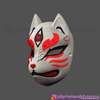 kitsune_mask_no2_002.png Japanese Fox Mask Demon Kitsune Cosplay