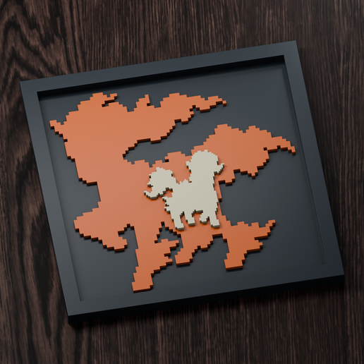 Rapidash Line - Pokemon Silhouette Frame | Gen 4 sprite style | STL