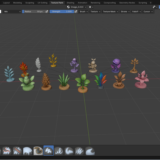 Plants themed & inspired by Gen1 Pokémon types 3D model