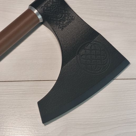 Bearded-axe-head-black.jpg Viking Axe - Modular, No Glue, No Supports, No AMS