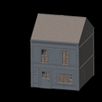 House-2-LD-scene.png WWII Tabletop Terrain Set 28mm scale (3D Printable Files) - Based on real buildings from Carentan, France