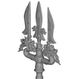 Shuang Long San Cha Ji -02-PNG.png Tridente cinese classico a doppio dragone