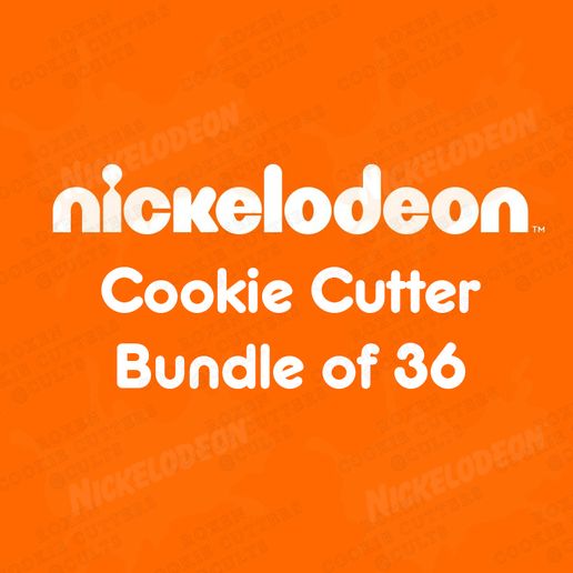 Nickelodeon cartoons cookie cutter bundle of 36 - 3D model önizlemesi