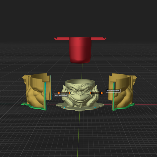 MACETA GRINCH + contra moldes para molde de silicon