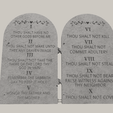 Shapr-Image-2023-04-04-182050.png The Ten Commandments list, God Words written on  tablets, flexi joint, print in place, 2 models hollow text, relief text