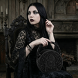 3.png Goth Hamsa Hand Purse STL File for 3D Printing Mystical Gothic Handbag
