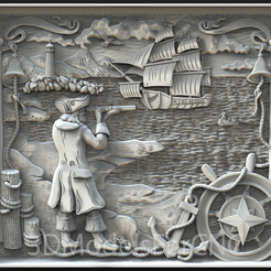 1.png 3D file 3D Model STL File for CNC Router Laser & 3D Printer Sea Harbor・3D printable model to download