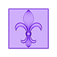 lys4.obj Royal lily Lys flower Fleur de lys plaster and wood tile