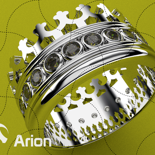 Fine Jewelry, Crown Ring 3D model
