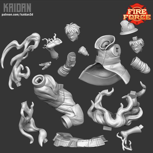 🔥 Shinra Kusakabe FIRE FORCE - STL ready for 3D Printing・ 3D File for ...
