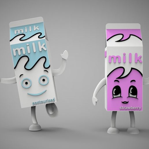 Milky Boy and Girl - Coffee and TV / Blur 3D model