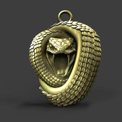 Snake-pendant-.1.jpg STL file Snake pendant・3D print design to download