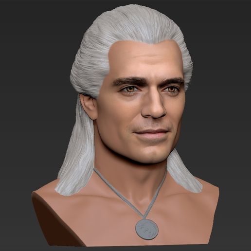 Download file Geralt of Rivia The Witcher Cavill bust full color 3D ...