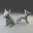 3.png Low polygon bull terrier 3D print model  in three poses