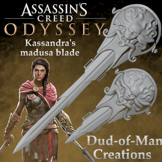 Assassins creed odyssey Kassandra's medusa hidden blade 3D model