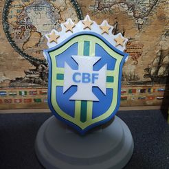 1.jpg STL-Datei ESCUDO SELECCIÓN DE BRASIL CBF / BRASILIANISCHES AUSWAHLSCHILD CBF・3D-druckbare Vorlage zum herunterladen